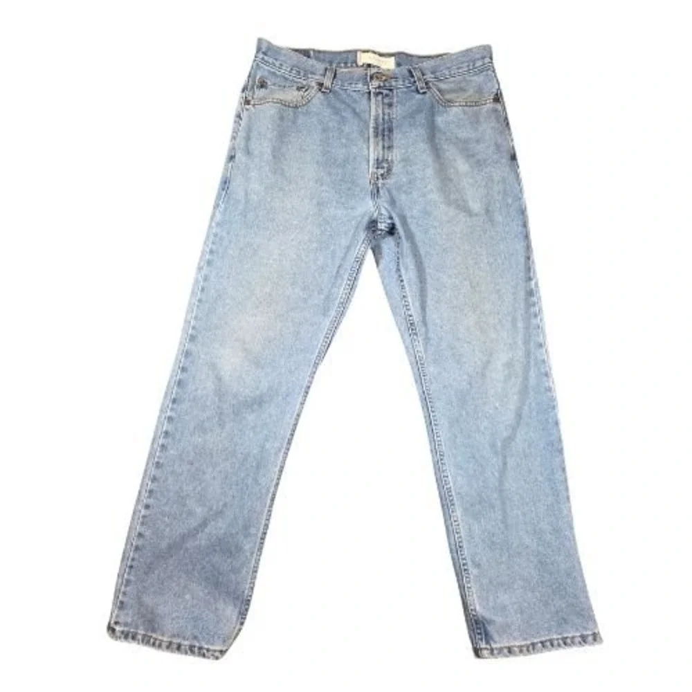 Levis 505 36x30‎ Regular Fit Straight Leg Light Wash Blue Denim Mens Jeans Y2K